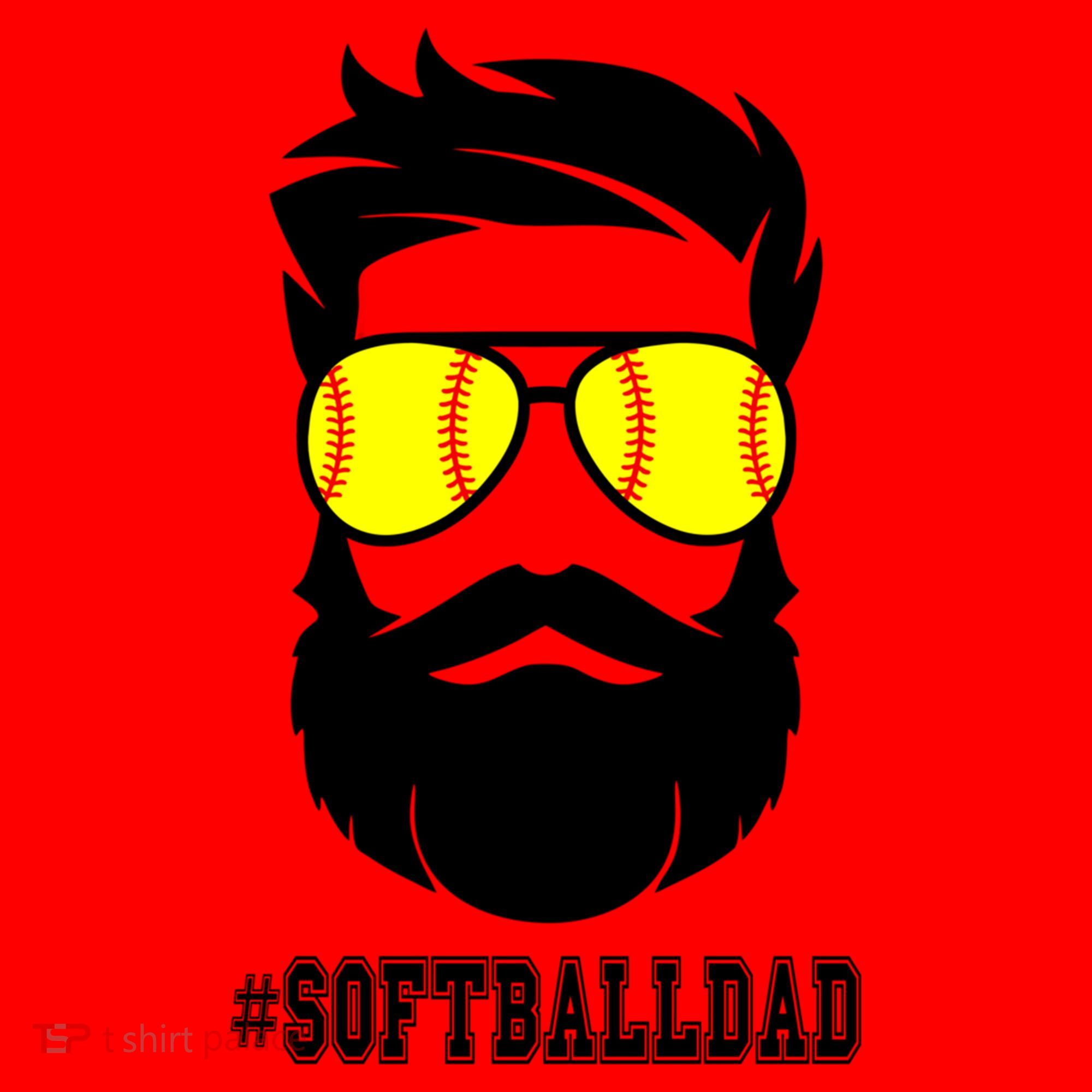 Softball Dad With Beard And Cool Sunglasses Cute Gift Santa Hat