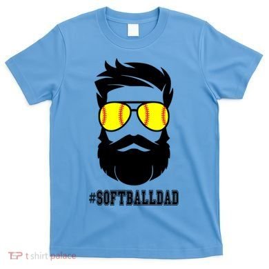 Softball Dad With Beard And Cool Sunglasses Cute Gift T-Shirt