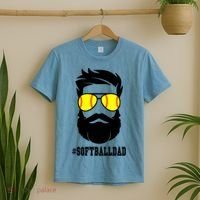 Softball Dad With Beard And Cool Sunglasses Cute Gift T-Shirt thumb 2