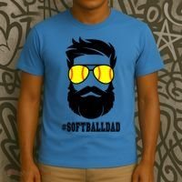 Softball Dad With Beard And Cool Sunglasses Cute Gift T-Shirt thumb 3