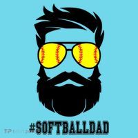 Softball Dad With Beard And Cool Sunglasses Cute Gift Button thumb 1