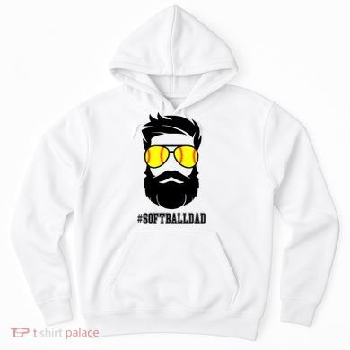 Softball Dad With Beard And Cool Sunglasses Cute Gift Hoodie