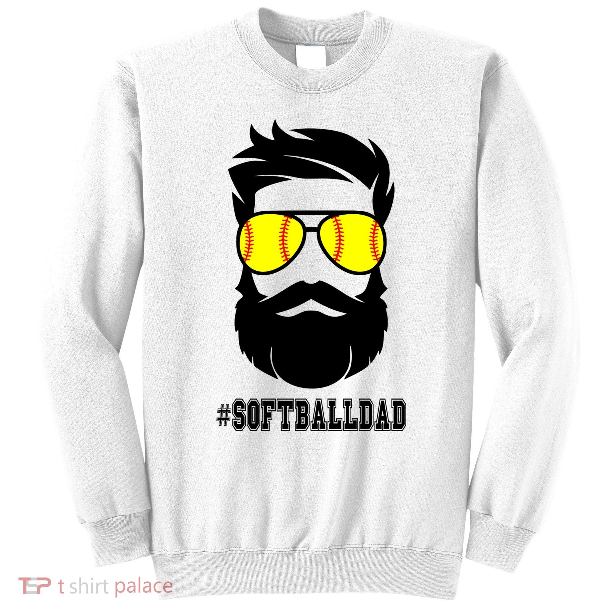 Softball Dad With Beard And Cool Sunglasses Cute Gift Sweatshirt