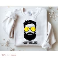 Softball Dad With Beard And Cool Sunglasses Cute Gift Sweatshirt thumb 2