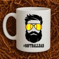 Softball Dad With Beard And Cool Sunglasses Cute Gift Coffee Mug thumb 2