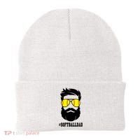 Softball Dad With Beard And Cool Sunglasses Cute Gift Beanie thumb 0
