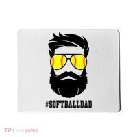 Softball Dad With Beard And Cool Sunglasses Cute Gift Mousepad thumb 0