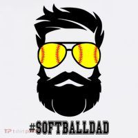 Softball Dad With Beard And Cool Sunglasses Cute Gift Ornament thumb 1