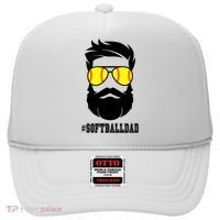 Softball Dad With Beard And Cool Sunglasses Cute Gift Hat thumb 0