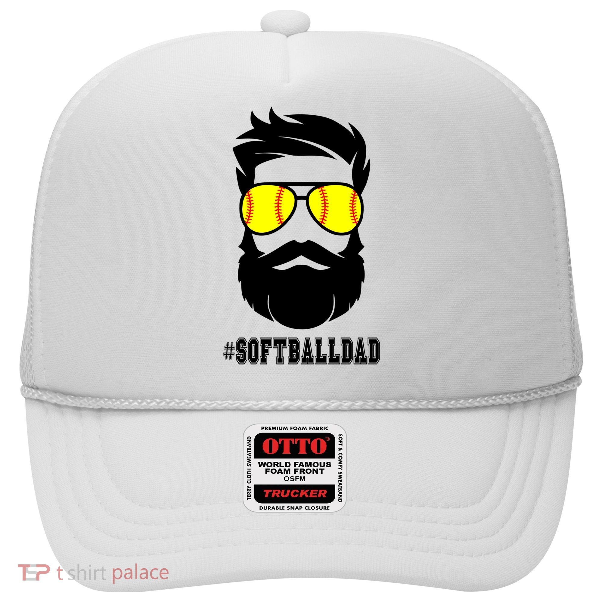 Softball Dad With Beard And Cool Sunglasses Cute Gift Hat