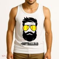 Softball Dad With Beard And Cool Sunglasses Cute Gift Tank Top thumb 3