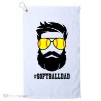 Softball Dad With Beard And Cool Sunglasses Cute Gift Golf Towel thumb 0