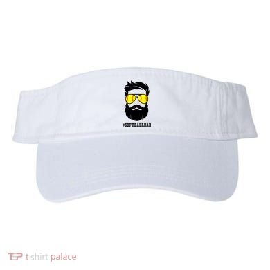 Softball Dad With Beard And Cool Sunglasses Cute Gift Visor