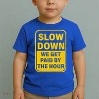 Slow Down We Get Paid By The Hour Funny Laborers Labor Day Toddler T-Shirt thumb 2