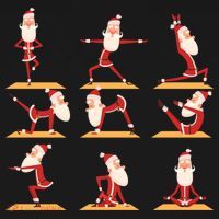 Santa Doing Yoga Exercises Poses Meditation Christmas Yoga Gift Women's Hoodie thumb 2