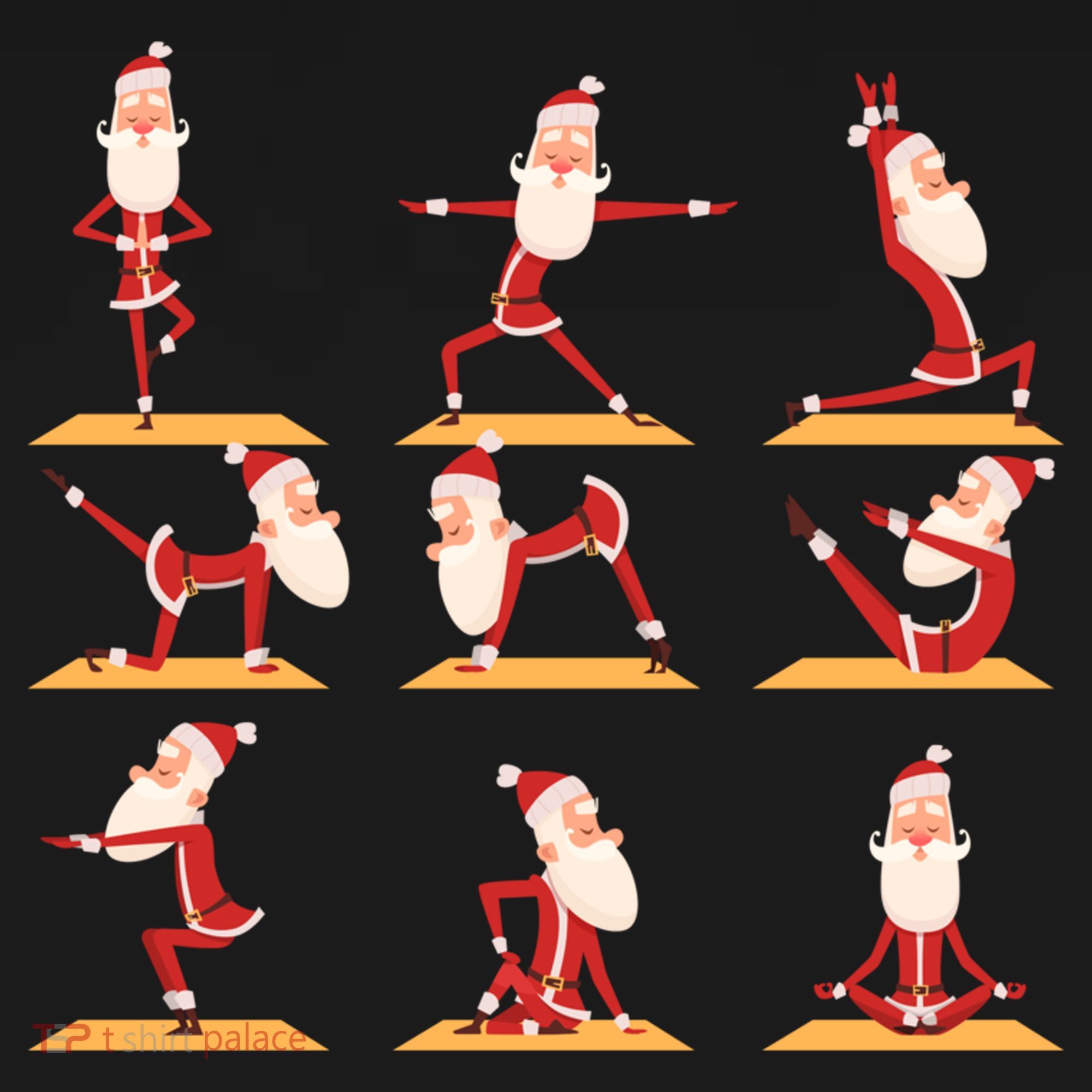Santa Doing Yoga Exercises Poses Meditation Christmas Yoga Gift Women's Hoodie