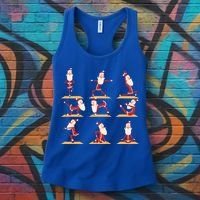 Santa Doing Yoga Exercises Poses Meditation Christmas Yoga Gift Women's Tank Top thumb 3