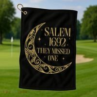 Salem Est 1692 They Missed One Golf Towel thumb 1