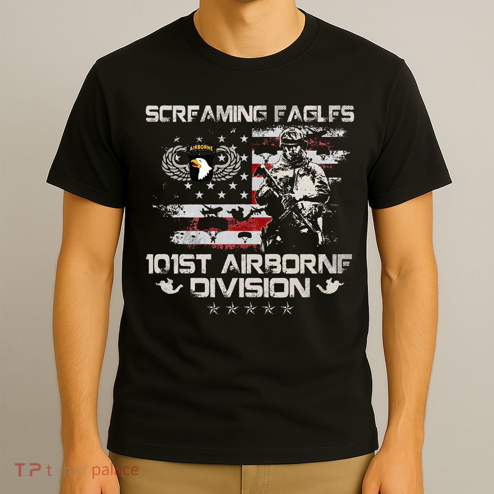 Screaming Eagle 101st Airborne Division Veteran Sky Soldier T-Shirt