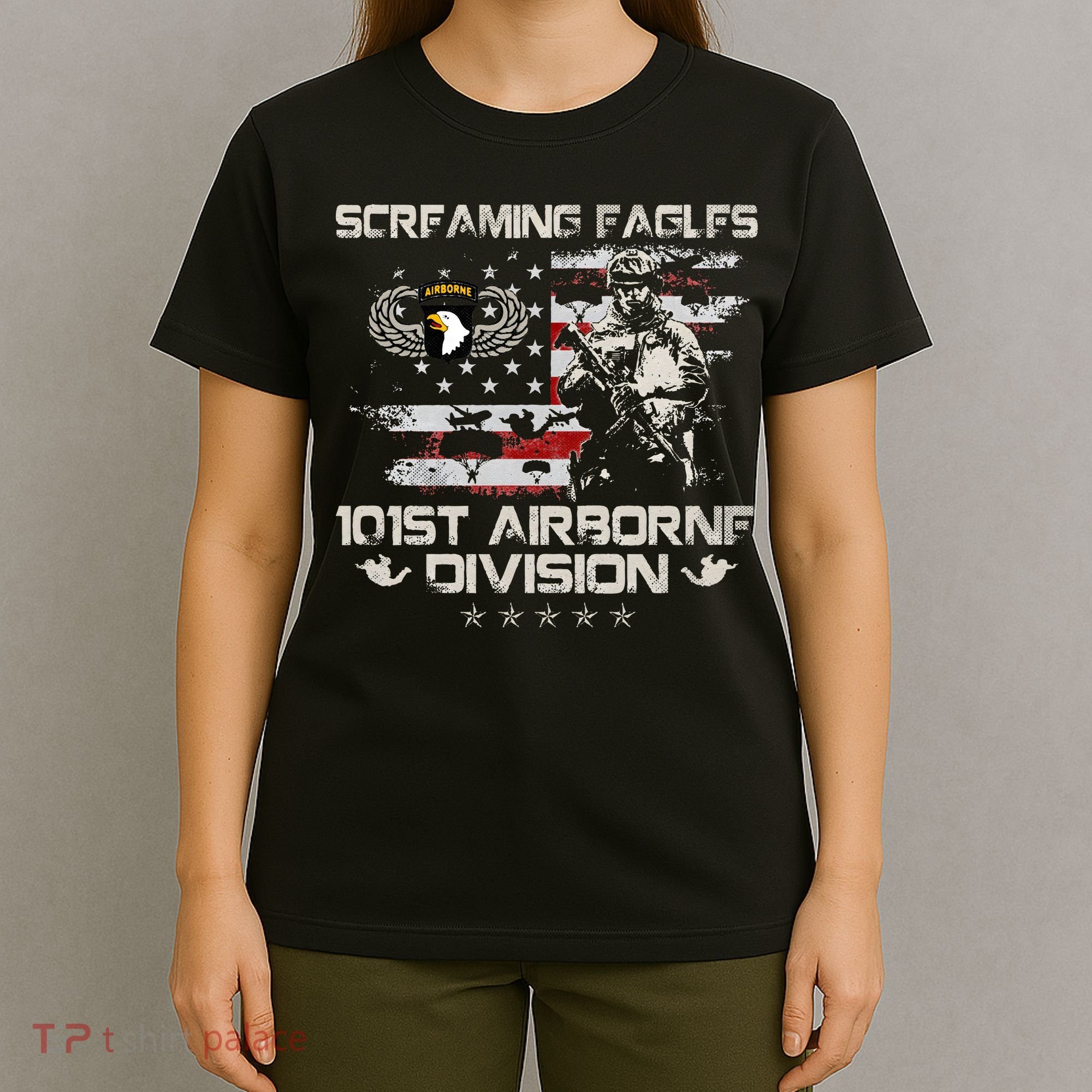 Screaming Eagle 101st Airborne Division Veteran Sky Soldier T-Shirt