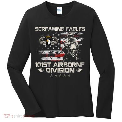 Screaming Eagle 101st Airborne Division Veteran Sky Soldier Women's Long Sleeve Shirt