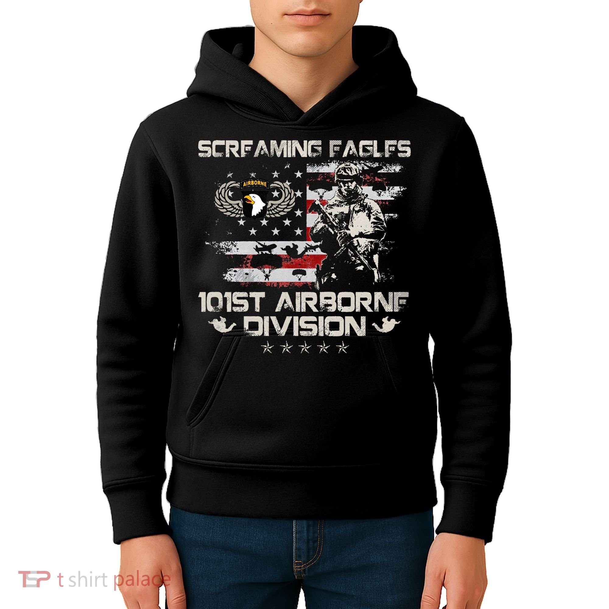 Screaming Eagle 101st Airborne Division Veteran Sky Soldier Kids Hoodie