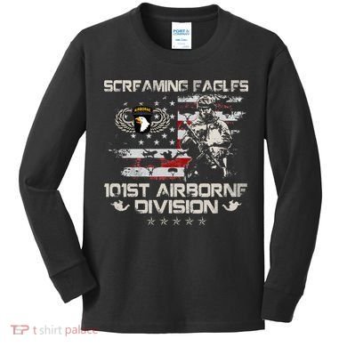 Screaming Eagle 101st Airborne Division Veteran Sky Soldier Kids Long Sleeve Shirt
