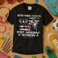 Screaming Eagle 101st Airborne Division Veteran Sky Soldier Kids T-Shirt thumb 3