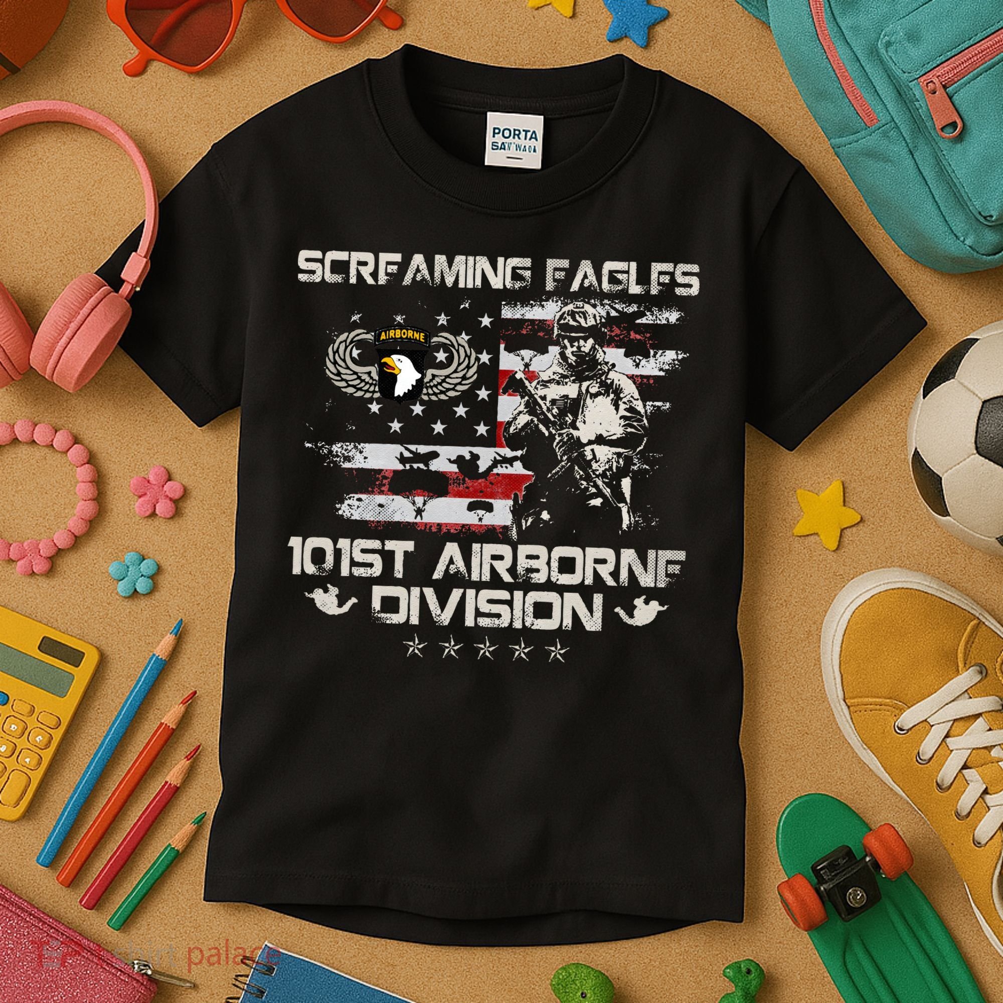 Screaming Eagle 101st Airborne Division Veteran Sky Soldier Kids T-Shirt