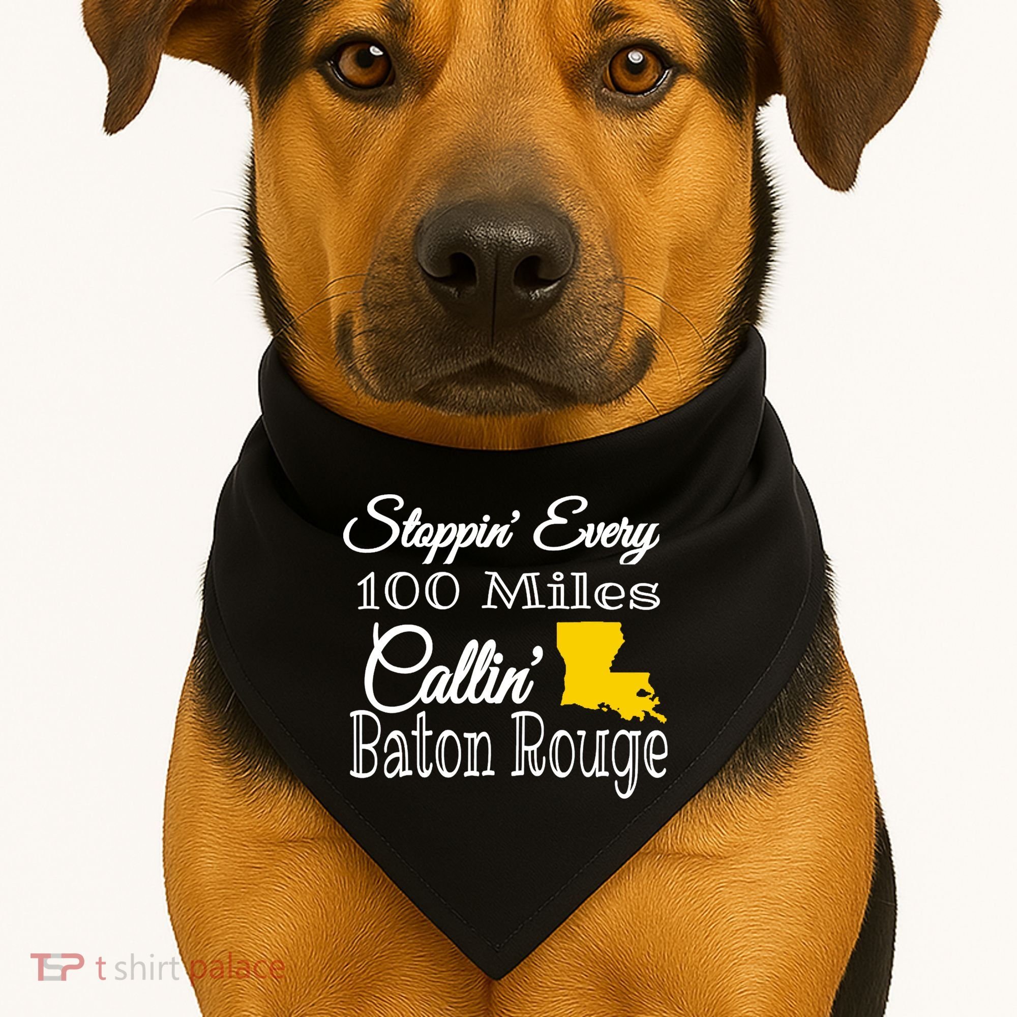 Stoppin Every 100 Miles Callin Baton Rouge USA-Made Doggie Bandana