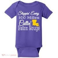 Stoppin Every 100 Miles Callin Baton Rouge Baby Bodysuit thumb 0