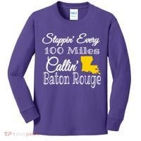 Stoppin Every 100 Miles Callin Baton Rouge Kids Long Sleeve Shirt thumb 0