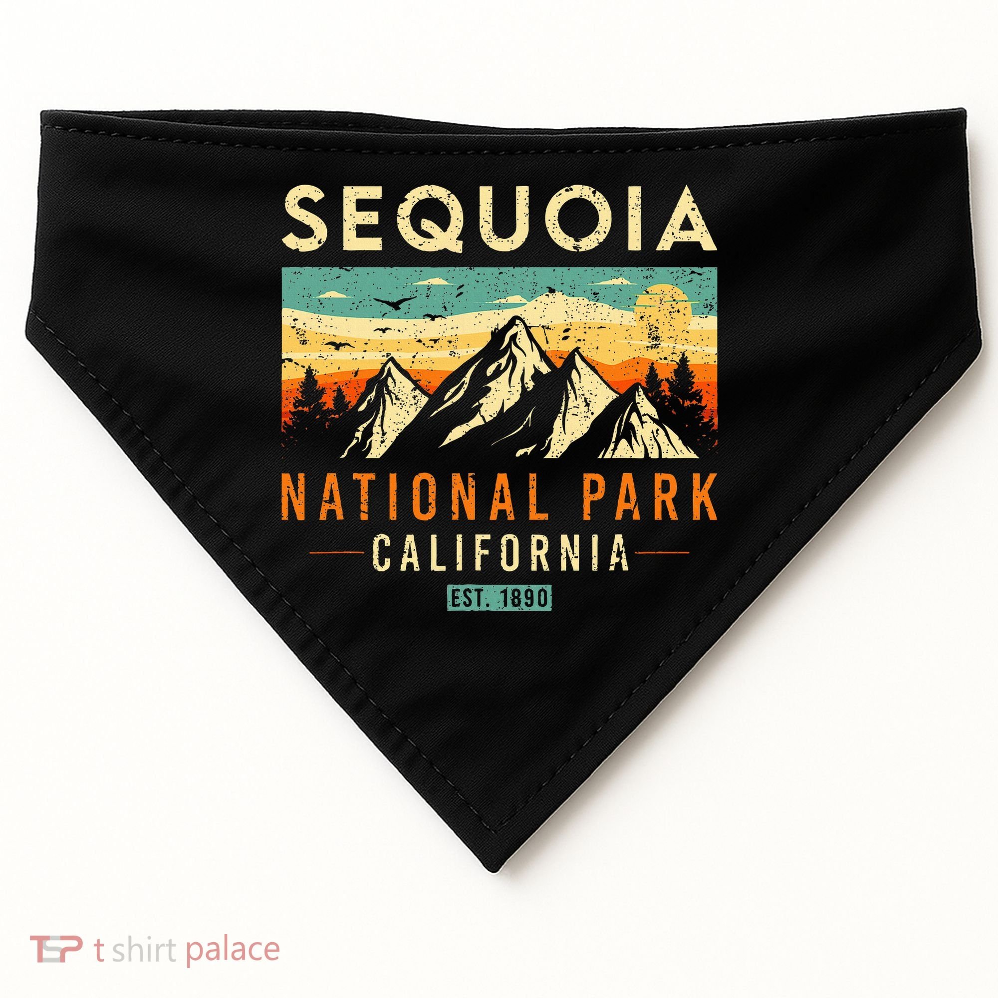 Sequoia Est. 1890 Retro California National Park USA-Made Doggie Bandana