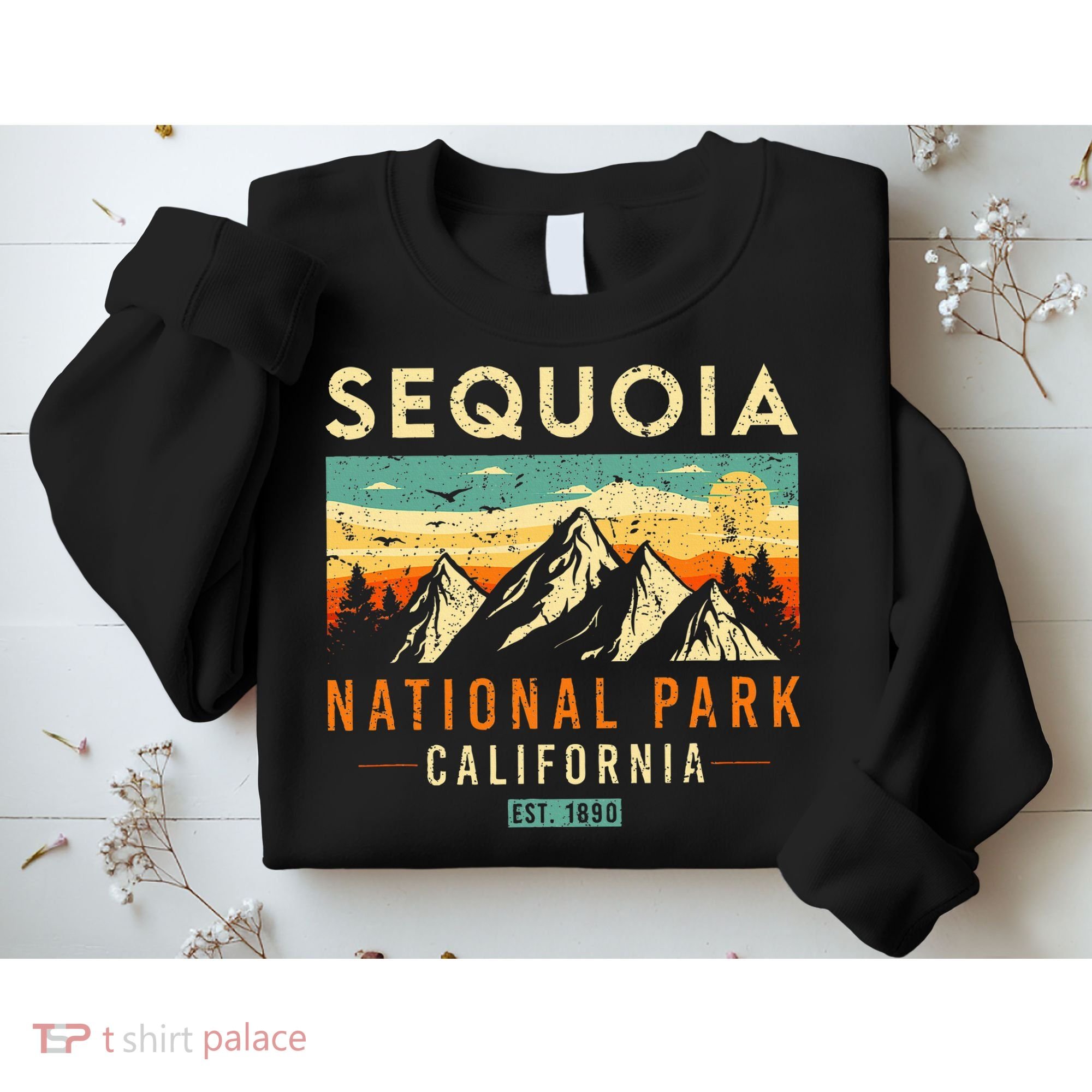 Sequoia Est. 1890 Retro California National Park Sweatshirt