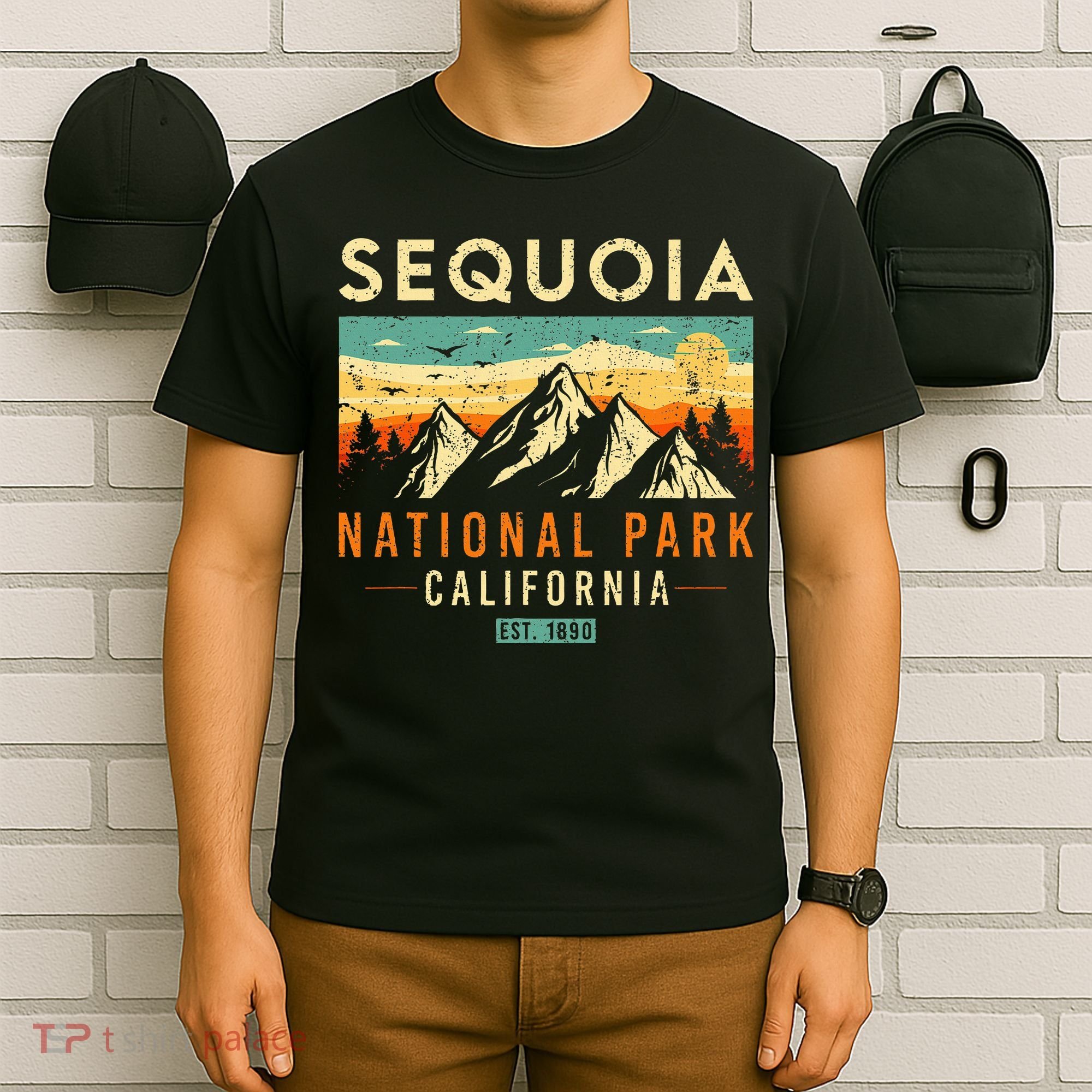 Sequoia Est. 1890 Retro California National Park T-Shirt