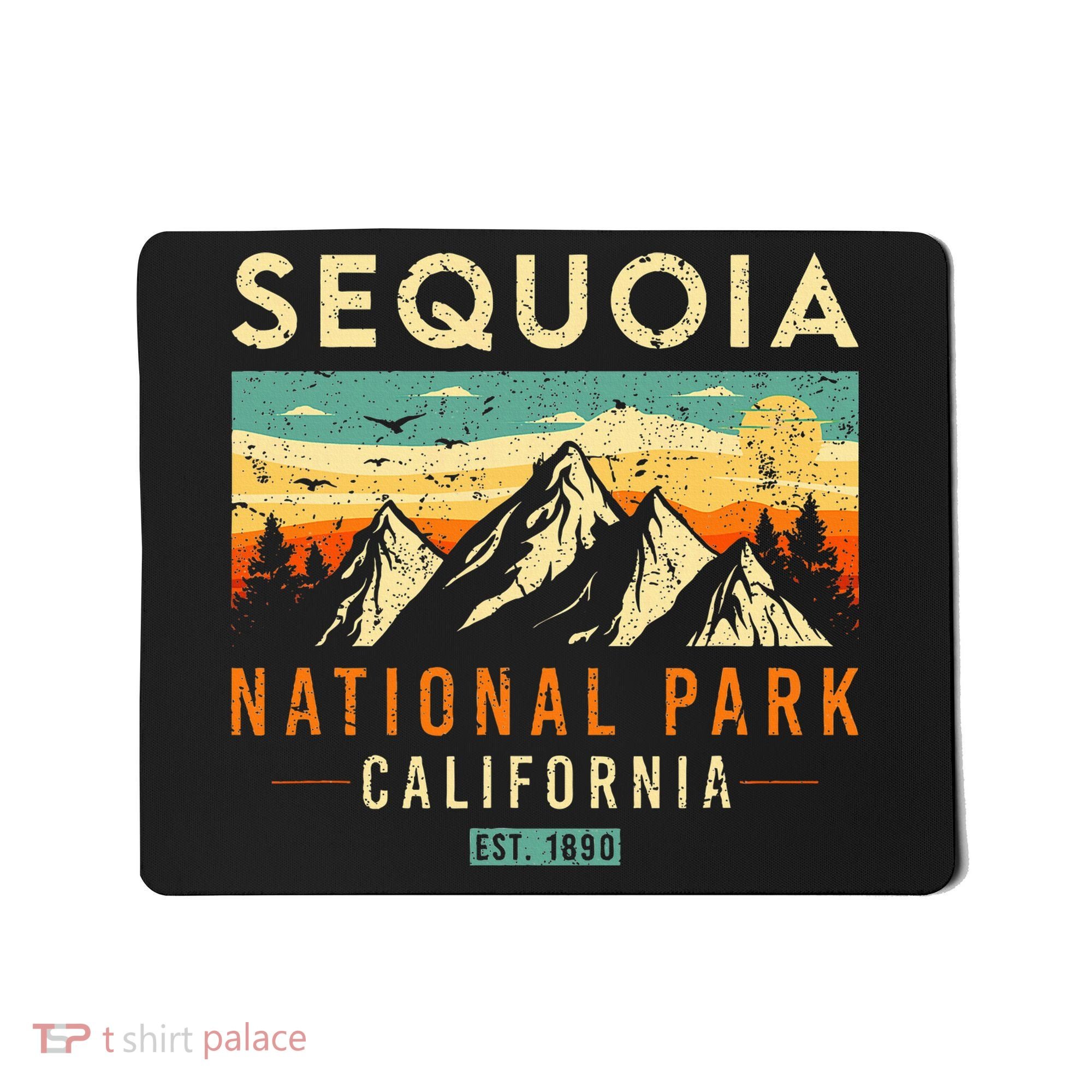 Sequoia Est. 1890 Retro California National Park Mousepad