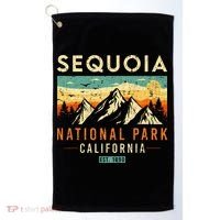 Sequoia Est. 1890 Retro California National Park Golf Towel thumb 0