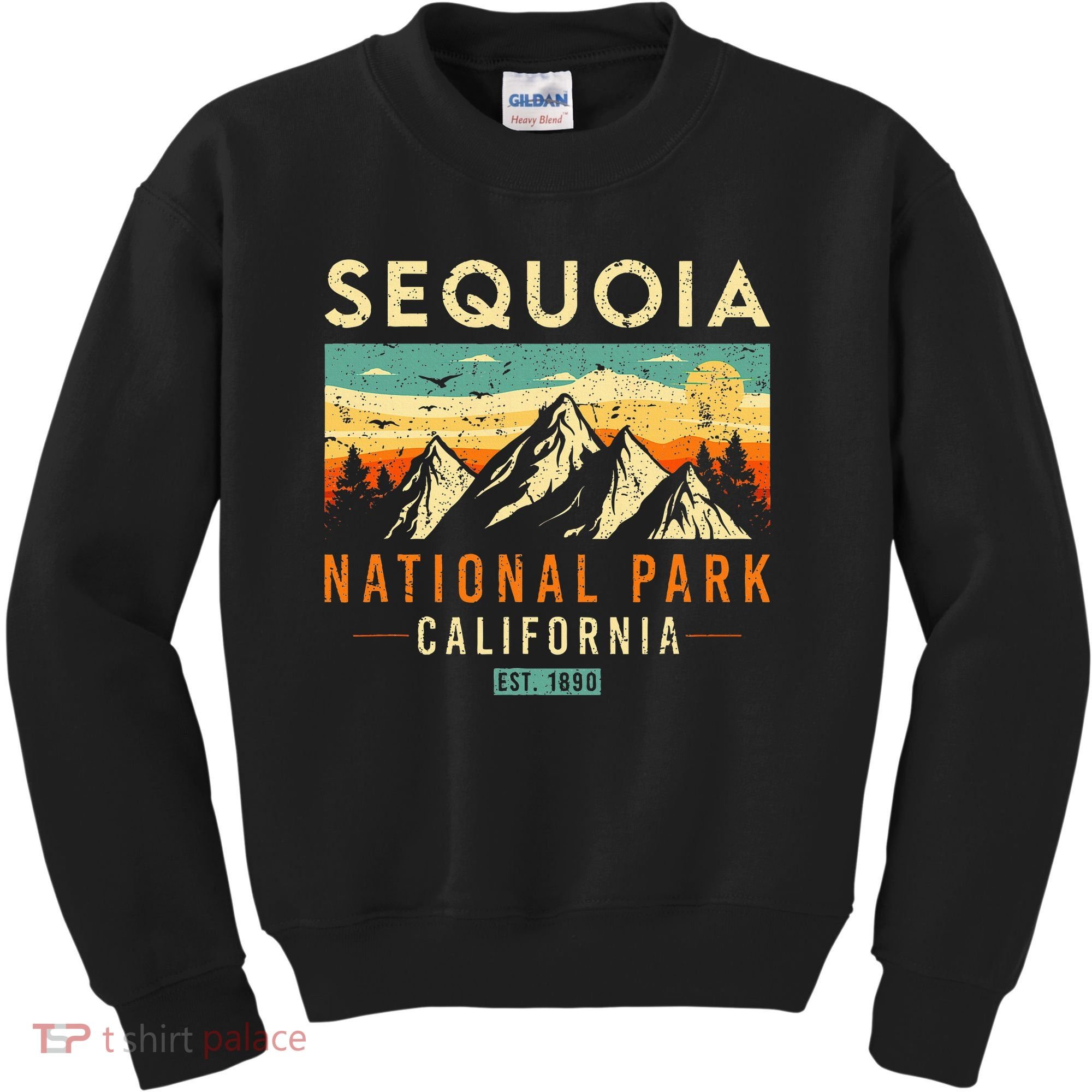 Sequoia Est. 1890 Retro California National Park Kids Sweatshirt