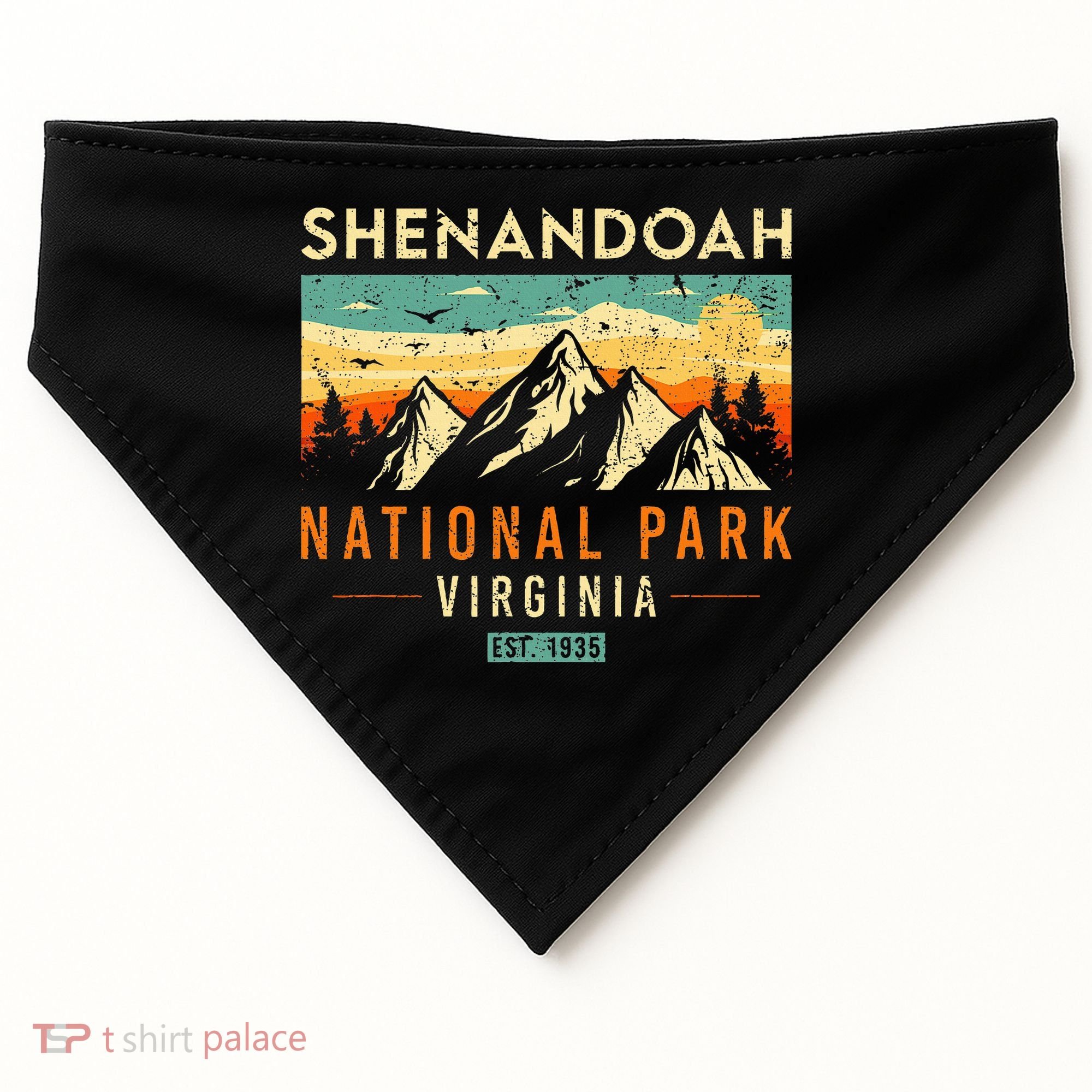Shenandoah Est. 1935 Retro Virginia National Park USA-Made Doggie Bandana