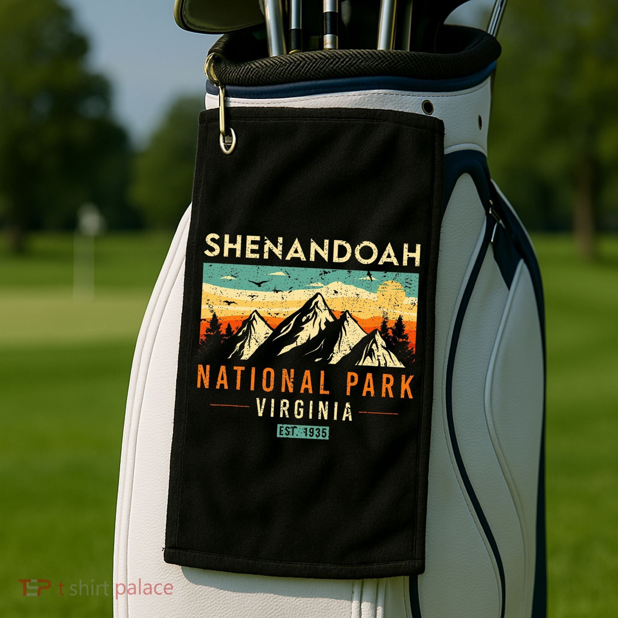 Shenandoah Est. 1935 Retro Virginia National Park Golf Towel