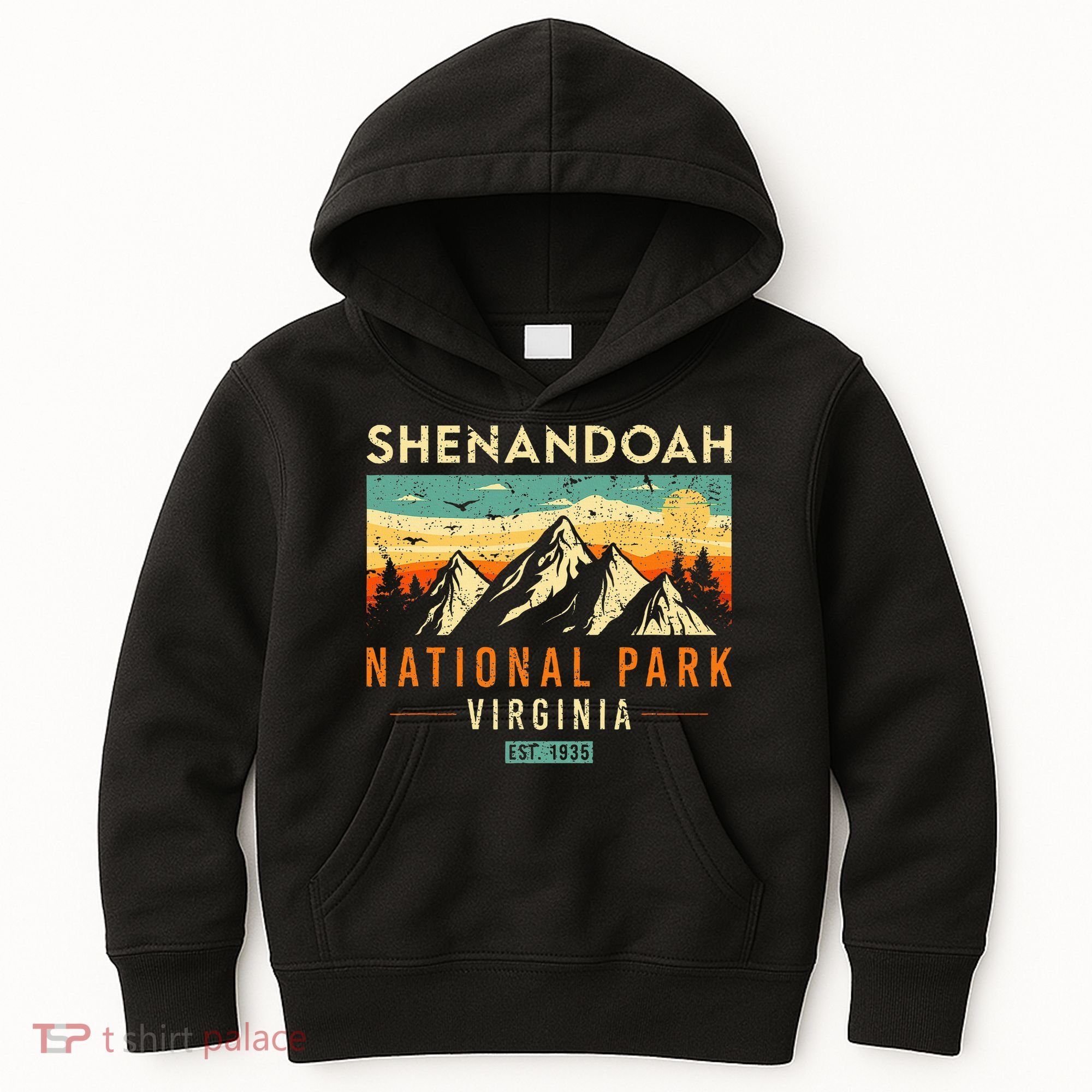 Shenandoah Est. 1935 Retro Virginia National Park Kids Hoodie