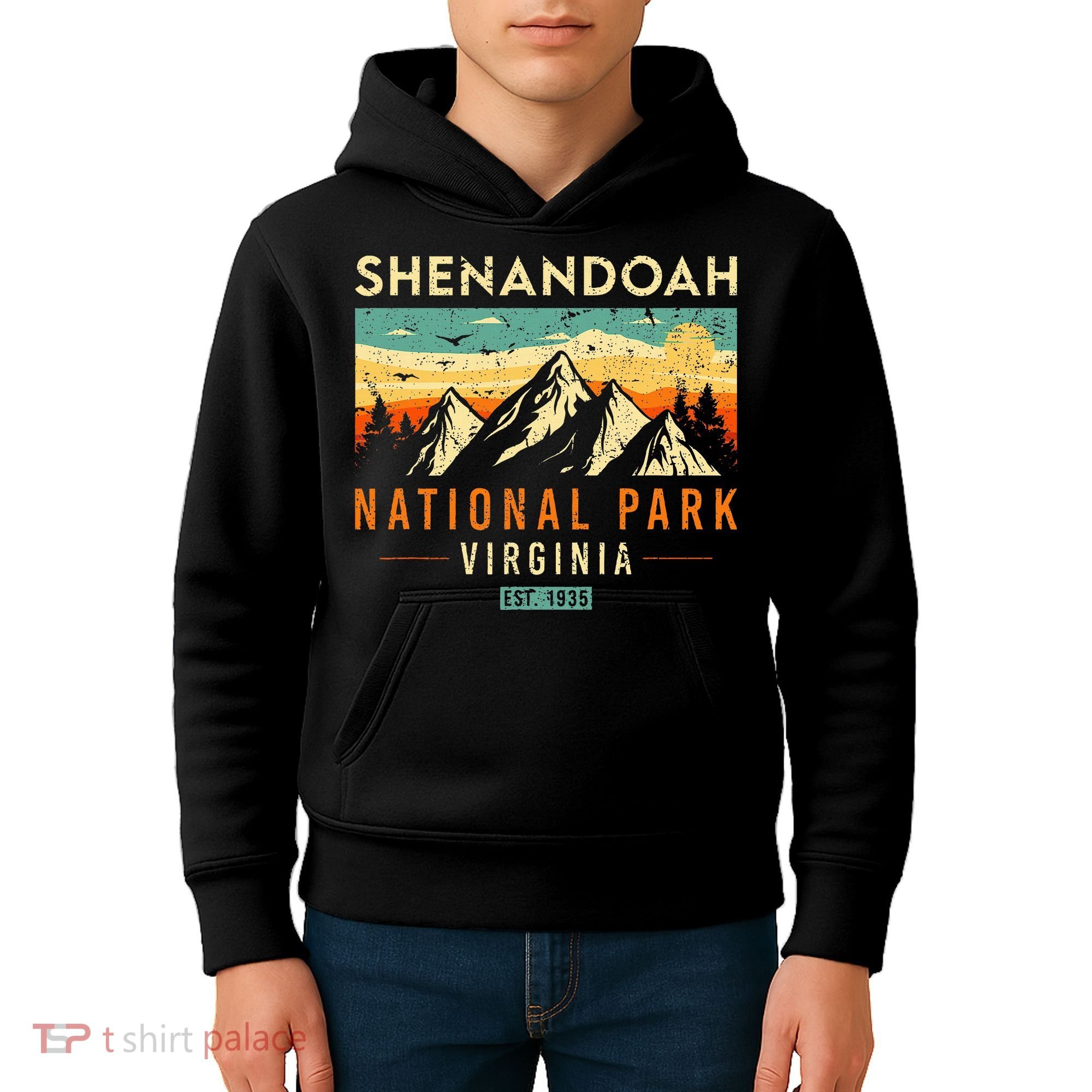 Shenandoah Est. 1935 Retro Virginia National Park Kids Hoodie