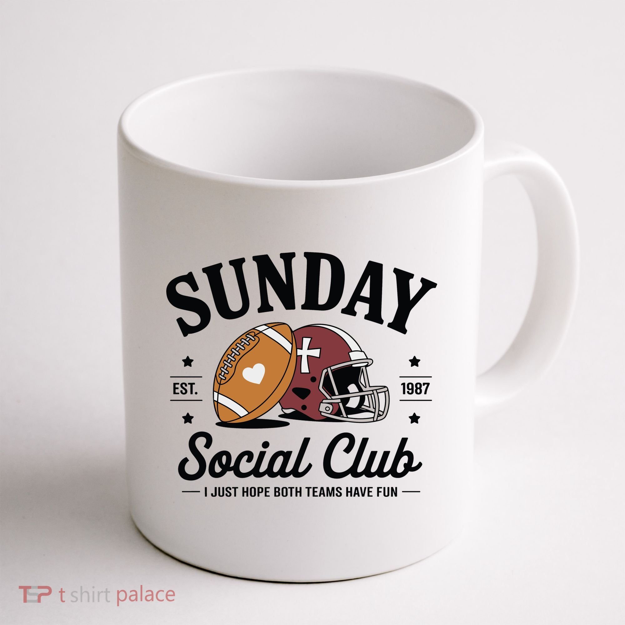 Sunday Est 1987 Social Club I Just Hope Both Teams Have Fun Coffee Mug