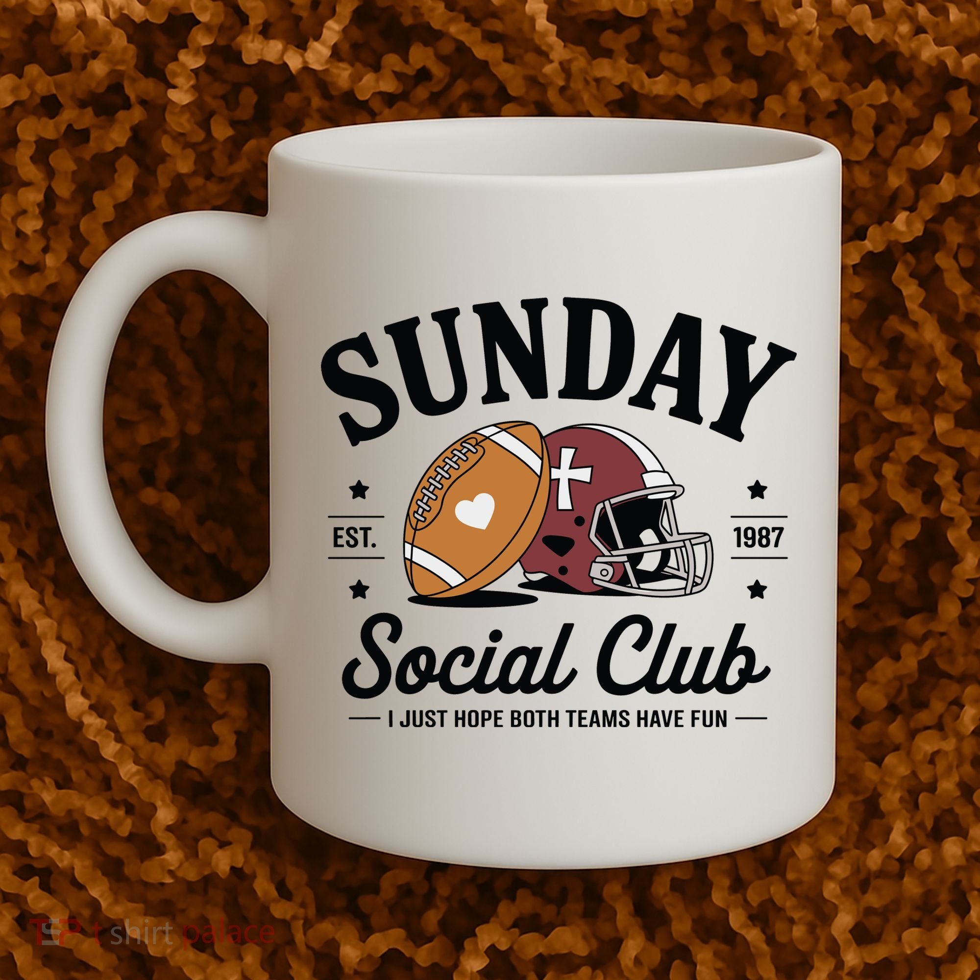 Sunday Est 1987 Social Club I Just Hope Both Teams Have Fun Coffee Mug