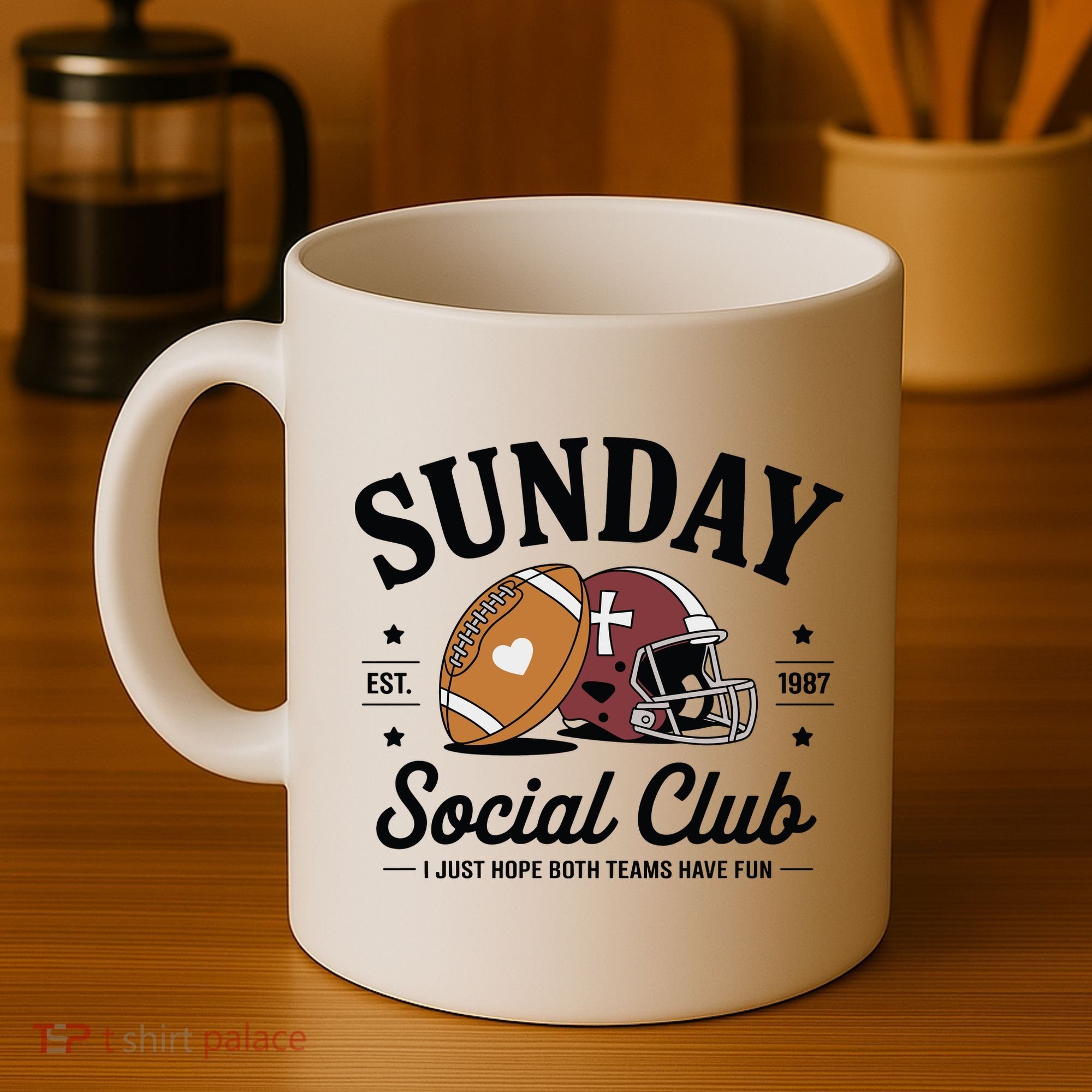 Sunday Est 1987 Social Club I Just Hope Both Teams Have Fun Coffee Mug