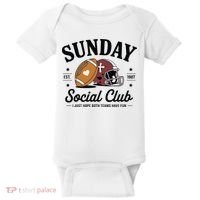 Sunday Est 1987 Social Club I Just Hope Both Teams Have Fun Baby Bodysuit thumb 0