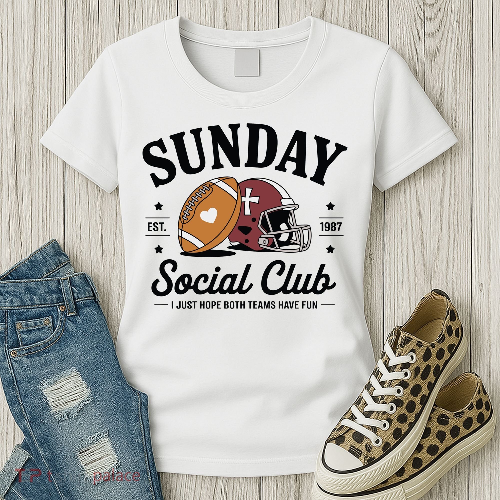 Sunday Est 1987 Social Club I Just Hope Both Teams Have Fun Women's T-Shirt