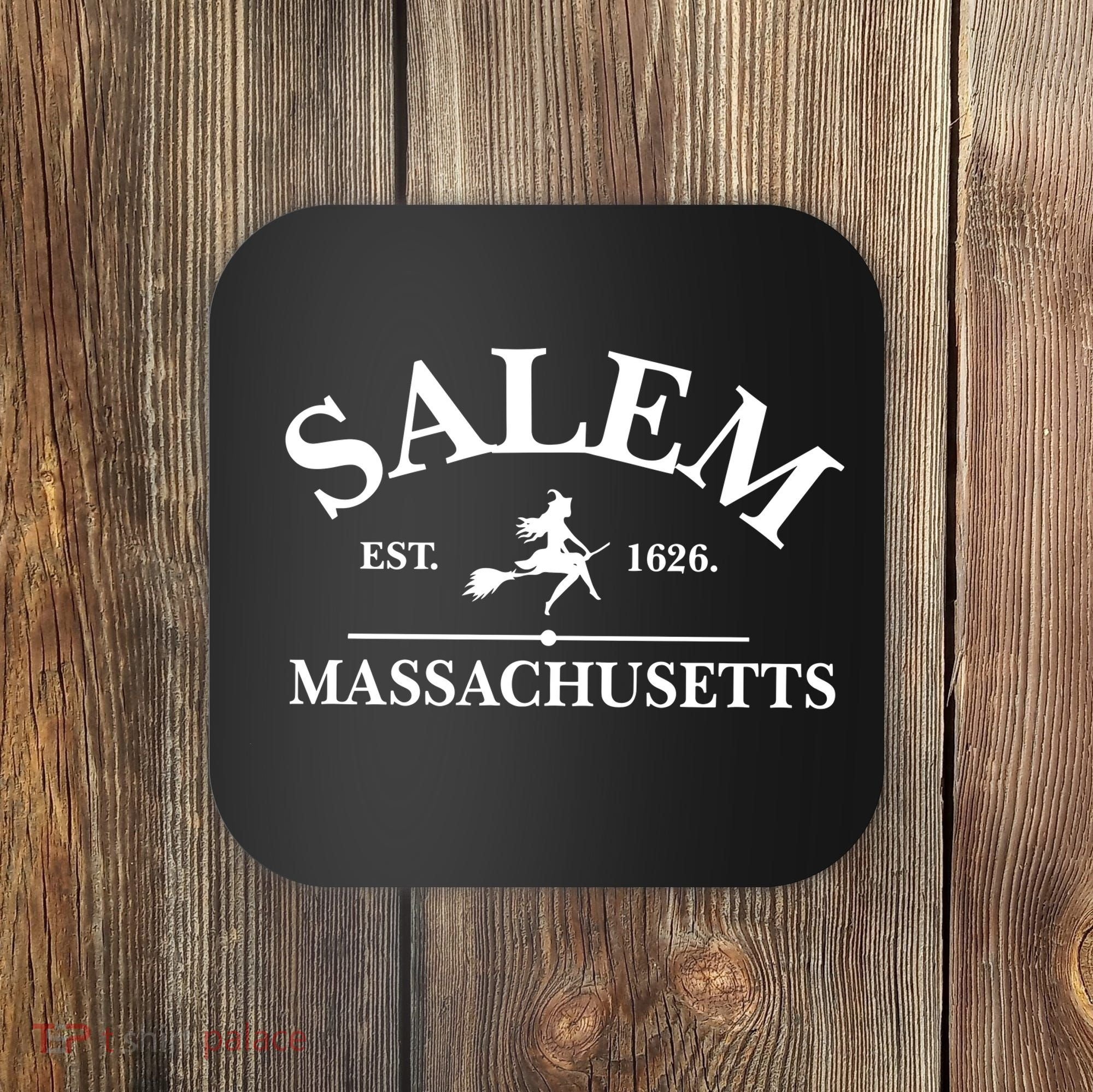 Salem Est 1626 Massachusetts Halloween Witch Wizard Coaster
