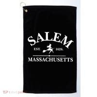 Salem Est 1626 Massachusetts Halloween Witch Wizard Golf Towel thumb 0