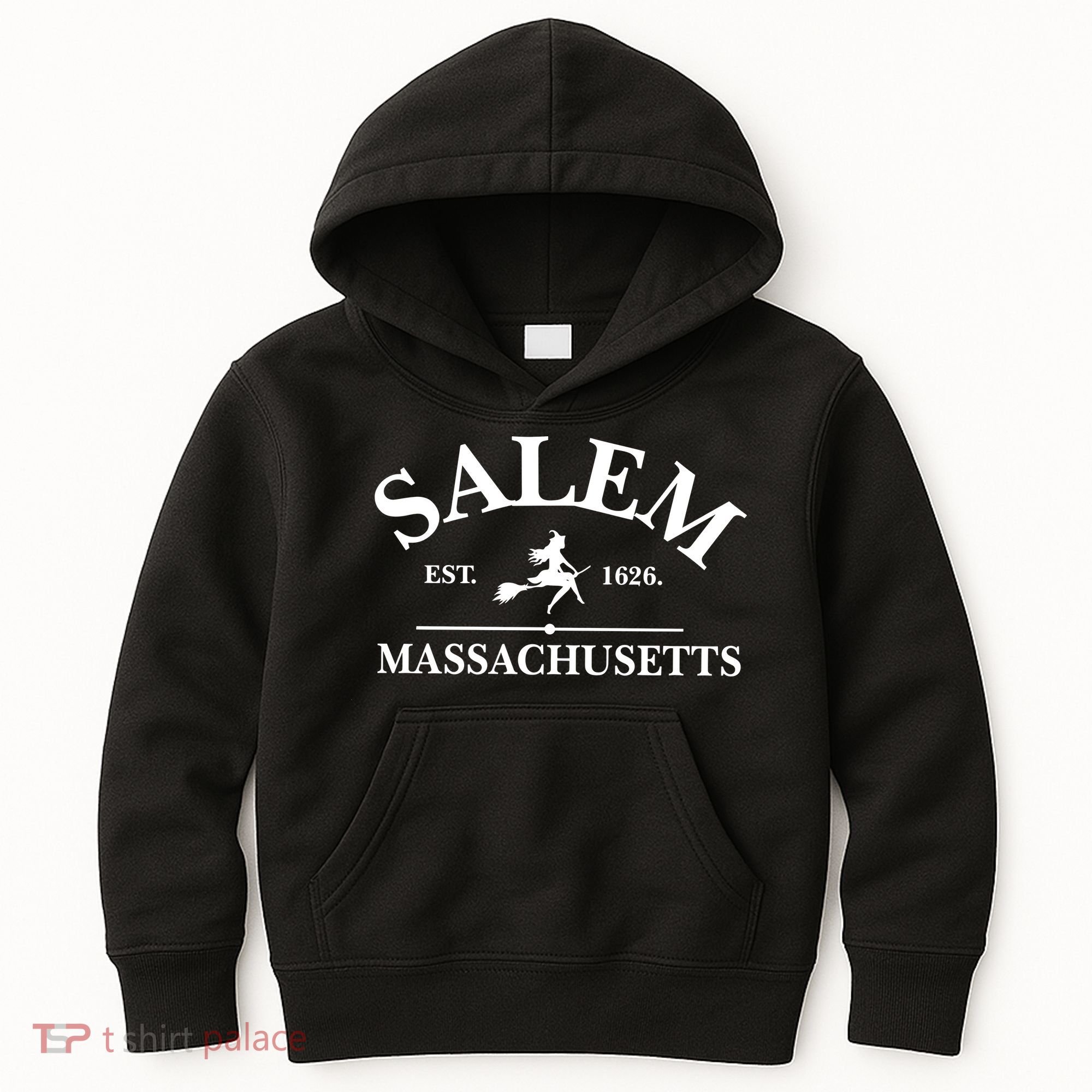 Salem Est 1626 Massachusetts Halloween Witch Wizard Kids Hoodie